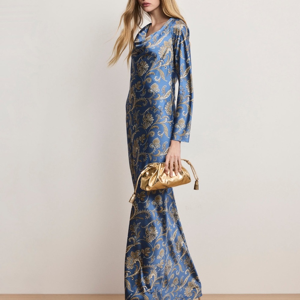 Veronica Beard Ember Silk-Blend Maxi Dress - Picture 4 of 5